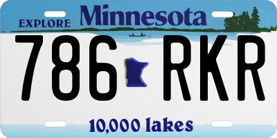 MN license plate 786RKR
