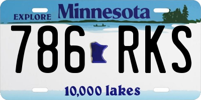 MN license plate 786RKS