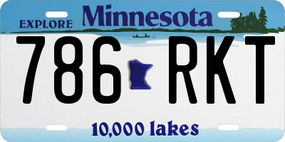 MN license plate 786RKT