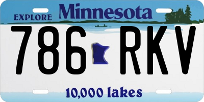 MN license plate 786RKV