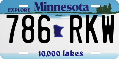 MN license plate 786RKW