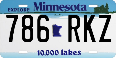 MN license plate 786RKZ