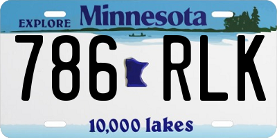MN license plate 786RLK
