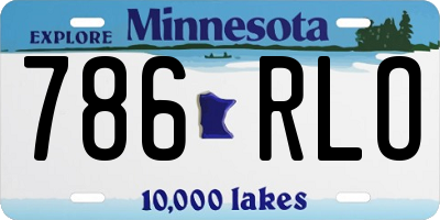 MN license plate 786RLO