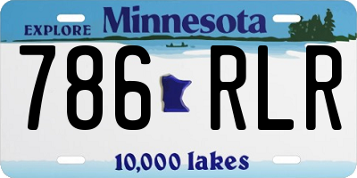 MN license plate 786RLR