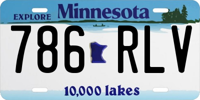 MN license plate 786RLV