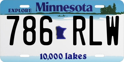 MN license plate 786RLW