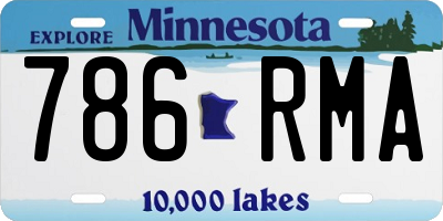 MN license plate 786RMA