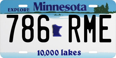 MN license plate 786RME