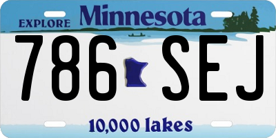 MN license plate 786SEJ