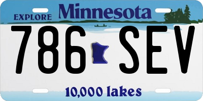 MN license plate 786SEV