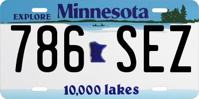 MN license plate 786SEZ