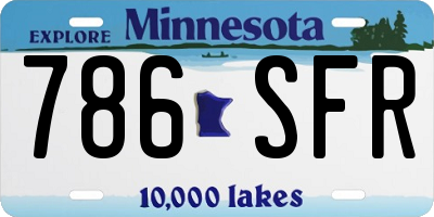 MN license plate 786SFR