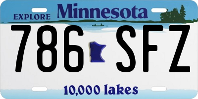 MN license plate 786SFZ