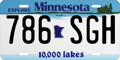 MN license plate 786SGH