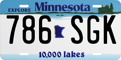 MN license plate 786SGK