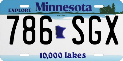 MN license plate 786SGX