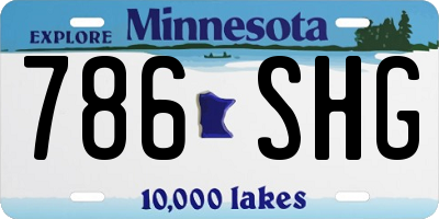 MN license plate 786SHG