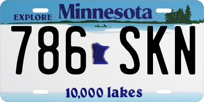 MN license plate 786SKN