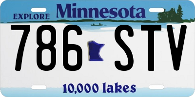 MN license plate 786STV