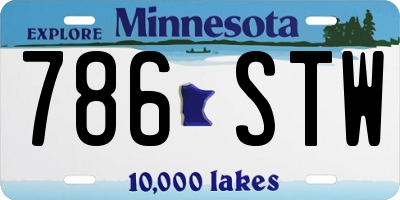 MN license plate 786STW