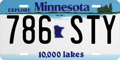 MN license plate 786STY