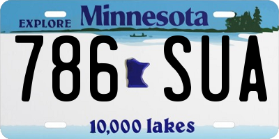 MN license plate 786SUA