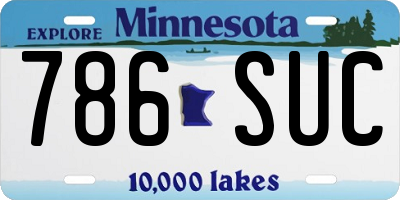 MN license plate 786SUC
