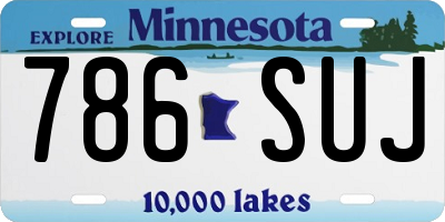 MN license plate 786SUJ