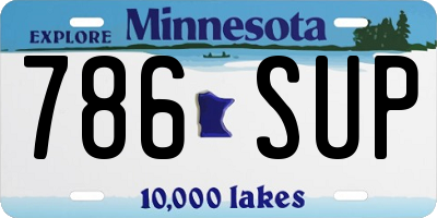 MN license plate 786SUP