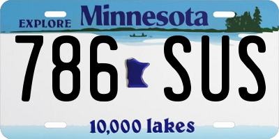 MN license plate 786SUS