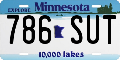 MN license plate 786SUT