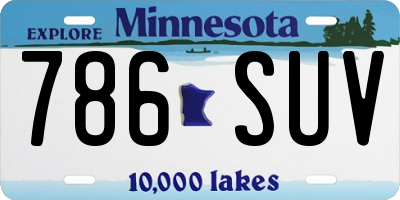 MN license plate 786SUV