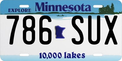 MN license plate 786SUX