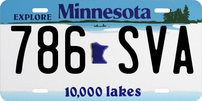 MN license plate 786SVA