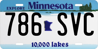 MN license plate 786SVC
