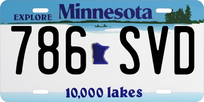MN license plate 786SVD