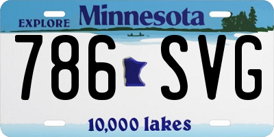MN license plate 786SVG