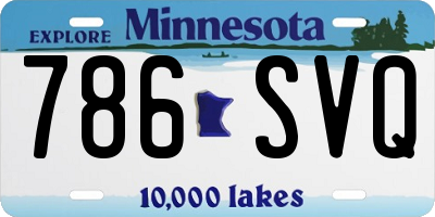 MN license plate 786SVQ