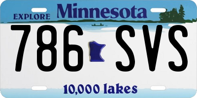 MN license plate 786SVS