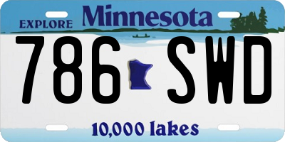 MN license plate 786SWD