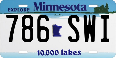 MN license plate 786SWI