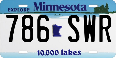 MN license plate 786SWR