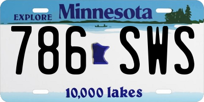MN license plate 786SWS