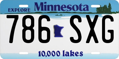 MN license plate 786SXG
