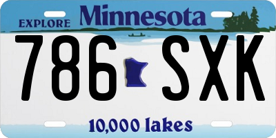 MN license plate 786SXK