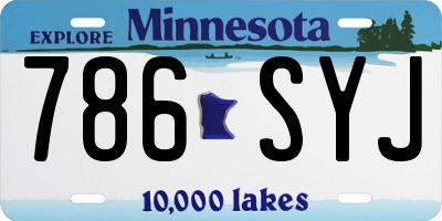 MN license plate 786SYJ