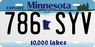 MN license plate 786SYV