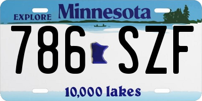 MN license plate 786SZF