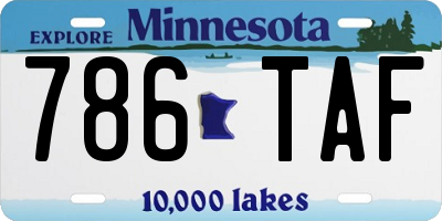 MN license plate 786TAF